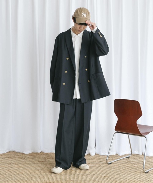 Couleur Meler(クルールメリー)の「Couleur Meler なかじ 『セットアップ対応』ワイドストレートスラックス(スラックス・メンズ・ダークブラウン/ネイビー・MEDIUM/LARGE)」の11枚目の写真