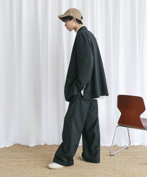 Couleur Meler(クルールメリー)の「Couleur Meler なかじ 『セットアップ対応』ワイドストレートスラックス(スラックス・メンズ・ダークブラウン/ネイビー・MEDIUM/LARGE)」の12枚目の写真