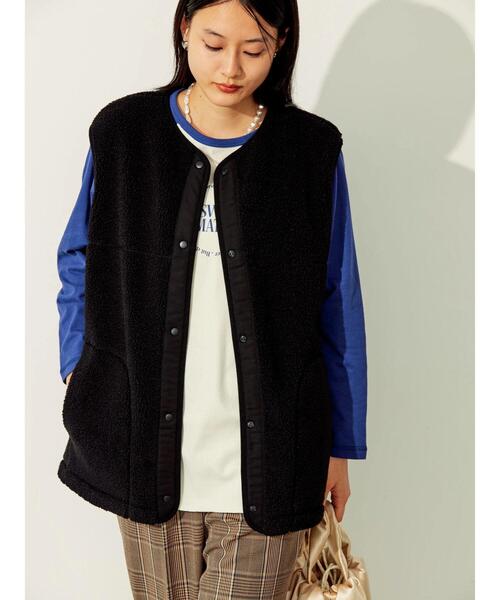 AMERICAN HOLIC（アメリカンホリック）の「ステッチワークボアベスト（ダウンベスト・レディース・ブラック/アイボリー・M/L）」の18枚目の写真