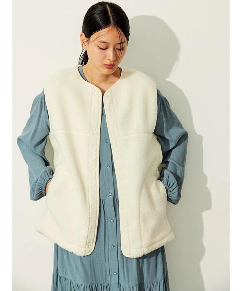 AMERICAN HOLIC（アメリカンホリック）の「ステッチワークボアベスト（ダウンベスト・レディース・ブラック/アイボリー・M/L）」の19枚目の写真