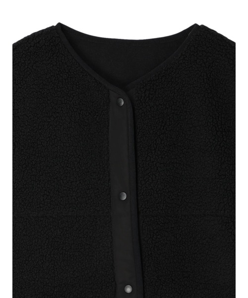 AMERICAN HOLIC（アメリカンホリック）の「ステッチワークボアベスト（ダウンベスト・レディース・ブラック/アイボリー・M/L）」の3枚目の写真