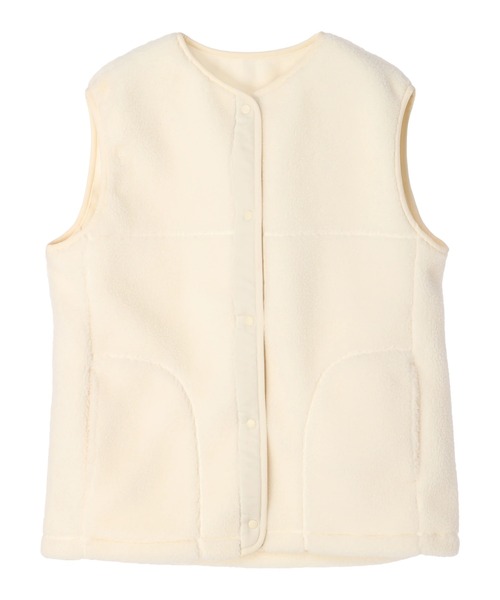 AMERICAN HOLIC（アメリカンホリック）の「ステッチワークボアベスト（ダウンベスト・レディース・ブラック/アイボリー・M/L）」の8枚目の写真