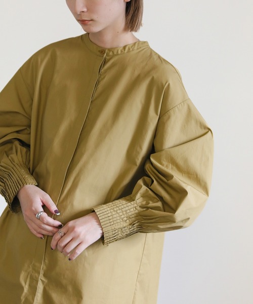 select MOCA(セレクトモカ)の「カフスピンタックノーカラーシャツワンピース(シャツワンピース・レディース・ベージュ/アイボリー/ブラック・FREE)」の12枚目の写真