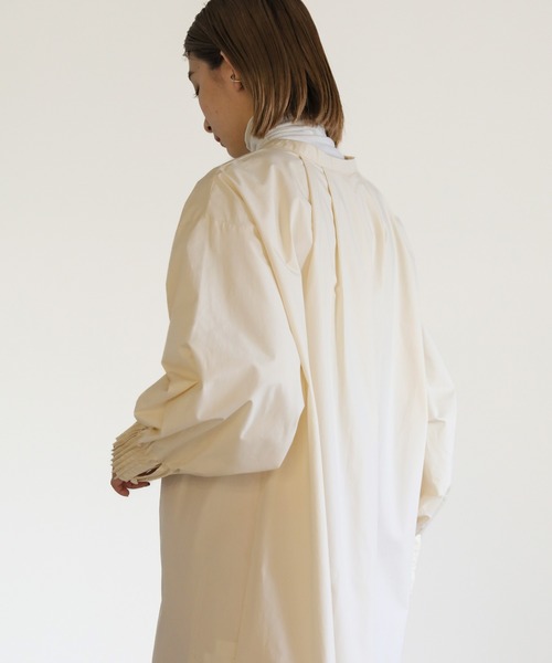 select MOCA(セレクトモカ)の「カフスピンタックノーカラーシャツワンピース(シャツワンピース・レディース・ベージュ/アイボリー/ブラック・FREE)」の20枚目の写真