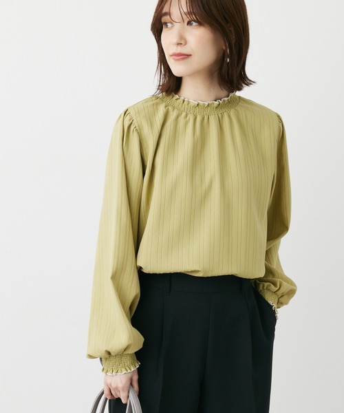 ELENCARE DUE（エレンカーレデュエ）の「・ELENCARE DUE メローハイネックブラウス（シャツ/ブラウス・レディース・グレイッシュベージュ/イエロー/アイボリー/ブラック・FREE）」の4枚目の写真