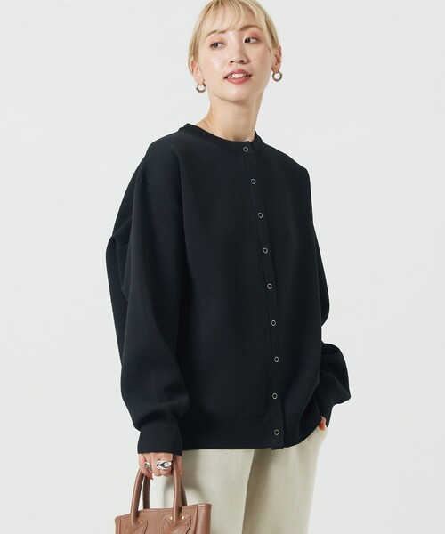 FREAK'S STORE(フリークスストア)の「【限定展開】スナップカーディガン(カーディガン/ボレロ・レディース・ブラック/ベージュ/レッド/グリーン/ブルー/パープル/オフホワイト・フリ-)」の1枚目の写真