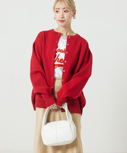 FREAK'S STORE(フリークスストア)の「【限定展開】スナップカーディガン(カーディガン/ボレロ・レディース・ブラック/ベージュ/レッド/グリーン/ブルー/パープル/オフホワイト・フリ-)」の9枚目の写真