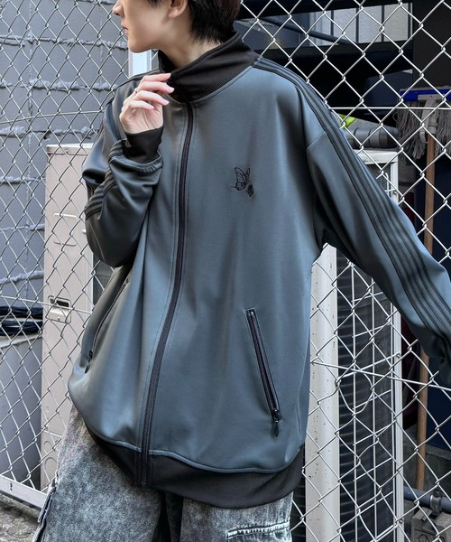 24AW 新色追加【セットアップ対応】'WEB限定' ビッグシルエット ワンポイント刺繍 袖ラインジャージ トラックジャケット【Confirm】（ジャージ）｜Confirm（コンファーム）