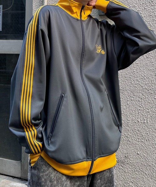 24AW 新色追加【セットアップ対応】'WEB限定' ビッグシルエット ワンポイント刺繍 袖ラインジャージ トラックジャケット【Confirm】（ジャージ）｜Confirm（コンファーム）