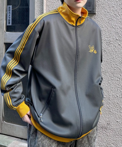 24AW 新色追加【セットアップ対応】'WEB限定' ビッグシルエット ワンポイント刺繍 袖ラインジャージ トラックジャケット【Confirm】（ジャージ）｜Confirm（コンファーム）