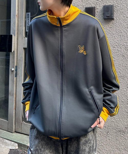 USK様購入予定Keboz ブラウン ジップアップジャージ XLARGE トラックジャケット メンズ ジャージ サイドライン バイカラー