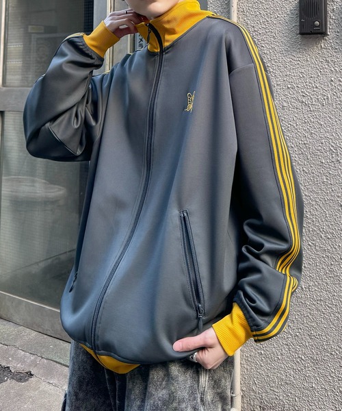 24AW 新色追加【セットアップ対応】'WEB限定' ビッグシルエット ワンポイント刺繍 袖ラインジャージ トラックジャケット【Confirm】（ジャージ）｜Confirm（コンファーム）