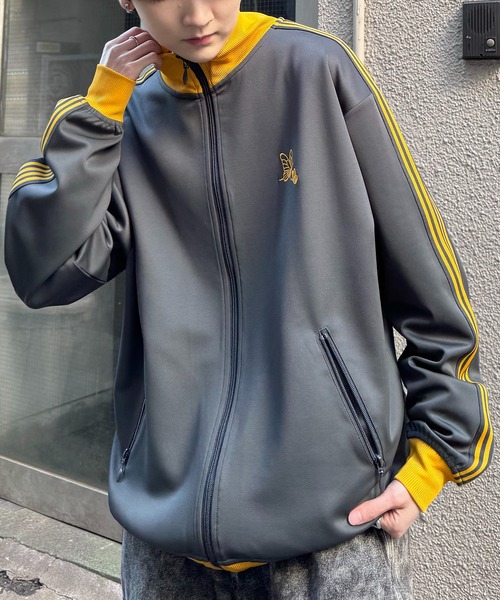 24AW 新色追加【セットアップ対応】'WEB限定' ビッグシルエット ワンポイント刺繍 袖ラインジャージ トラックジャケット【Confirm】（ジャージ）｜Confirm（コンファーム）