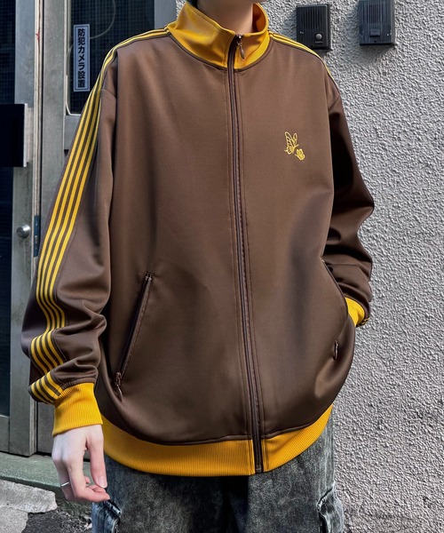 24AW 新色追加【セットアップ対応】'WEB限定' ビッグシルエット ワンポイント刺繍 袖ラインジャージ トラックジャケット【Confirm】（ジャージ）｜Confirm（コンファーム）