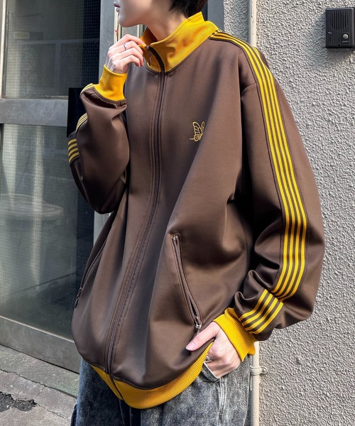 24AW 新色追加【セットアップ対応】'WEB限定' ビッグシルエット ワンポイント刺繍 袖ラインジャージ トラックジャケット【Confirm】（ジャージ）｜Confirm（コンファーム）