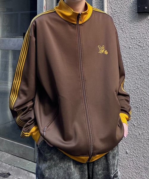 24AW 新色追加【セットアップ対応】'WEB限定' ビッグシルエット ワンポイント刺繍 袖ラインジャージ トラックジャケット【Confirm】（ジャージ）｜Confirm（コンファーム）