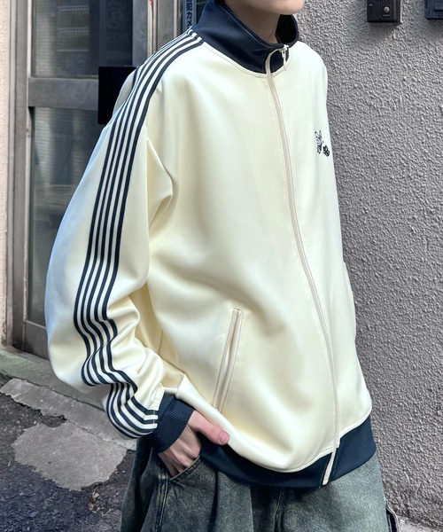 24AW 新色追加【セットアップ対応】'WEB限定' ビッグシルエット ワンポイント刺繍 袖ラインジャージ トラックジャケット【Confirm】（ジャージ）｜Confirm（コンファーム）