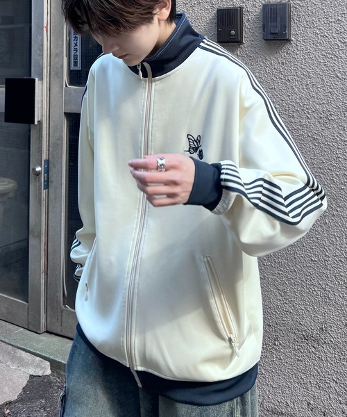 24AW 新色追加【セットアップ対応】'WEB限定' ビッグシルエット ワンポイント刺繍 袖ラインジャージ トラックジャケット【Confirm】（ジャージ）｜Confirm（コンファーム）