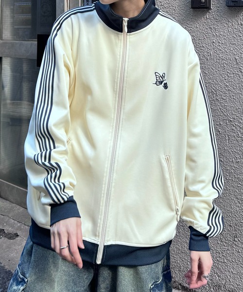 24AW 新色追加【セットアップ対応】'WEB限定' ビッグシルエット ワンポイント刺繍 袖ラインジャージ トラックジャケット【Confirm】（ジャージ）｜Confirm（コンファーム）