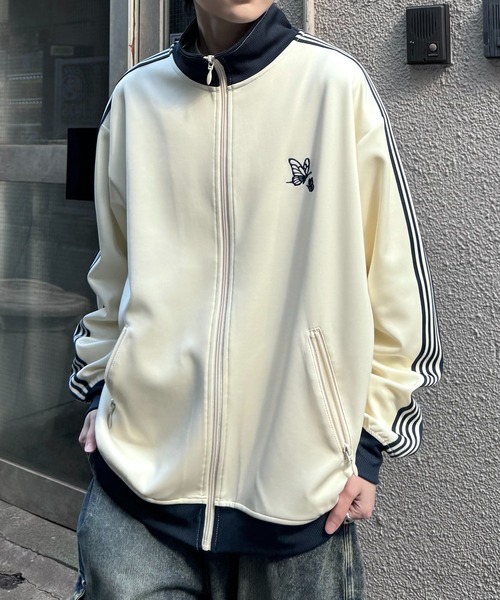 24AW 新色追加【セットアップ対応】'WEB限定' ビッグシルエット ワンポイント刺繍 袖ラインジャージ トラックジャケット【Confirm】（ジャージ）｜Confirm（コンファーム）