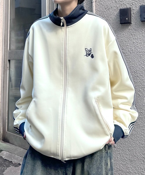 24AW 新色追加【セットアップ対応】'WEB限定' ビッグシルエット ワンポイント刺繍 袖ラインジャージ トラックジャケット【Confirm】（ジャージ）｜Confirm（コンファーム）