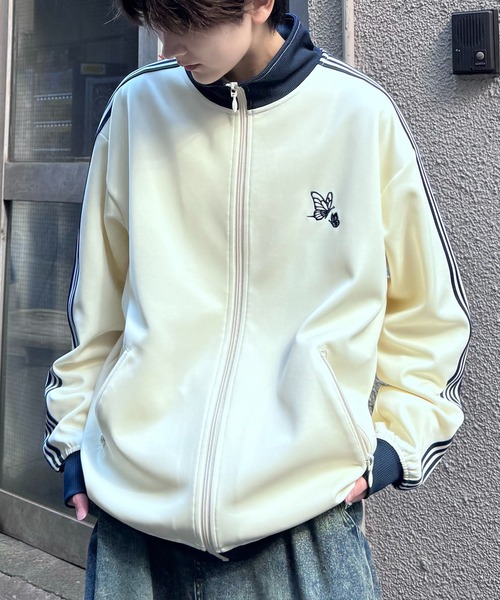 24AW 新色追加【セットアップ対応】'WEB限定' ビッグシルエット ワンポイント刺繍 袖ラインジャージ トラックジャケット【Confirm】（ジャージ）｜Confirm（コンファーム）