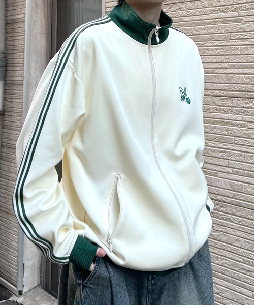 24AW 新色追加【セットアップ対応】'WEB限定' ビッグシルエット ワンポイント刺繍 袖ラインジャージ トラックジャケット【Confirm】（ジャージ）｜Confirm（コンファーム）