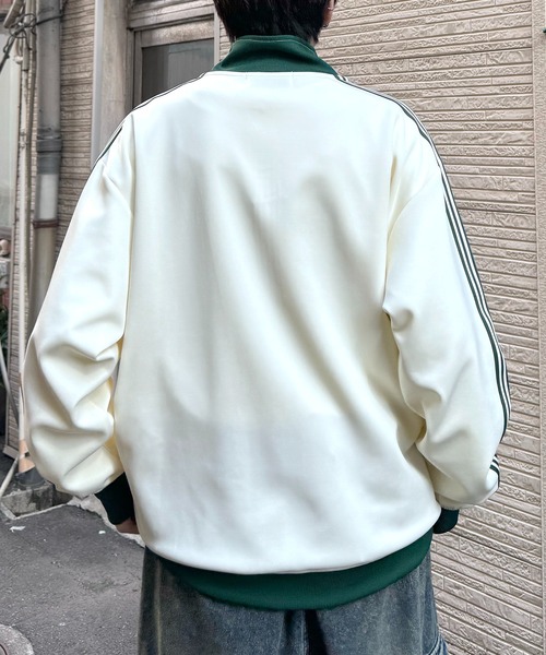 24AW 新色追加【セットアップ対応】'WEB限定' ビッグシルエット ワンポイント刺繍 袖ラインジャージ トラックジャケット【Confirm】（ジャージ）｜Confirm（コンファーム）