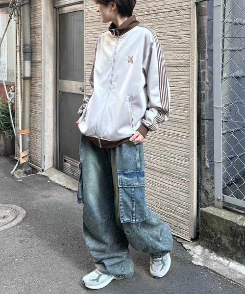 24AW 新色追加【セットアップ対応】'WEB限定' ビッグシルエット ワンポイント刺繍 袖ラインジャージ トラックジャケット【Confirm】（ジャージ）｜Confirm（コンファーム）