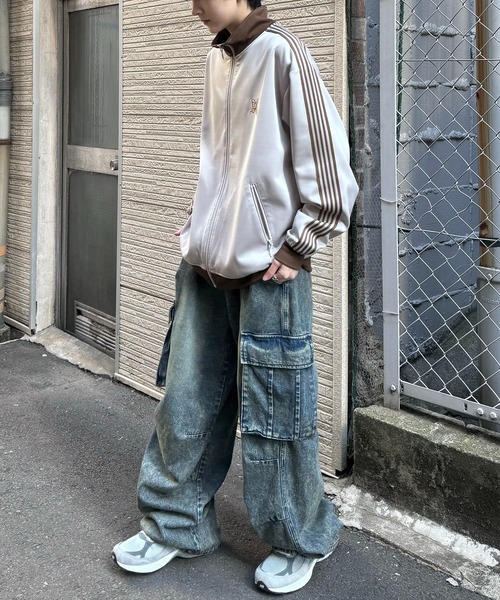 24AW 新色追加【セットアップ対応】'WEB限定' ビッグシルエット ワンポイント刺繍 袖ラインジャージ トラックジャケット【Confirm】（ジャージ）｜Confirm（コンファーム）