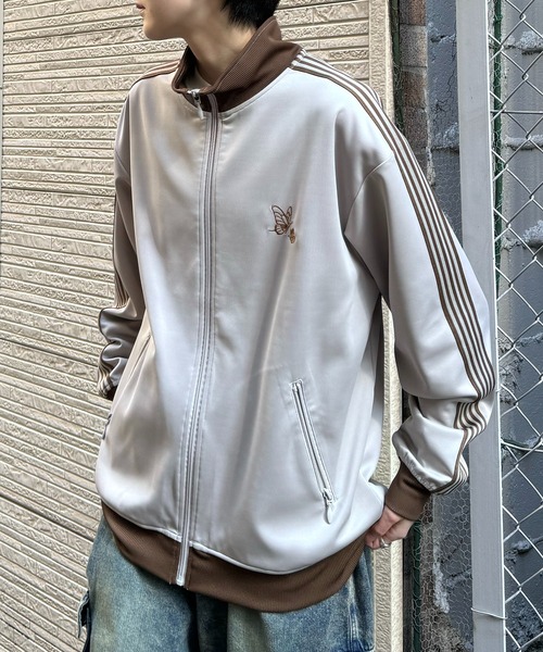 24AW 新色追加【セットアップ対応】'WEB限定' ビッグシルエット ワンポイント刺繍 袖ラインジャージ トラックジャケット【Confirm】（ジャージ）｜Confirm（コンファーム）