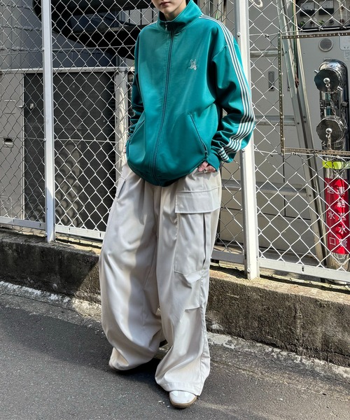 24AW 新色追加【セットアップ対応】'WEB限定' ビッグシルエット ワンポイント刺繍 袖ラインジャージ トラックジャケット【Confirm】（ジャージ）｜Confirm（コンファーム）