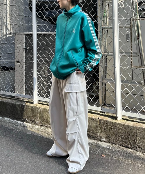 24AW 新色追加【セットアップ対応】'WEB限定' ビッグシルエット ワンポイント刺繍 袖ラインジャージ トラックジャケット【Confirm】（ジャージ）｜Confirm（コンファーム）