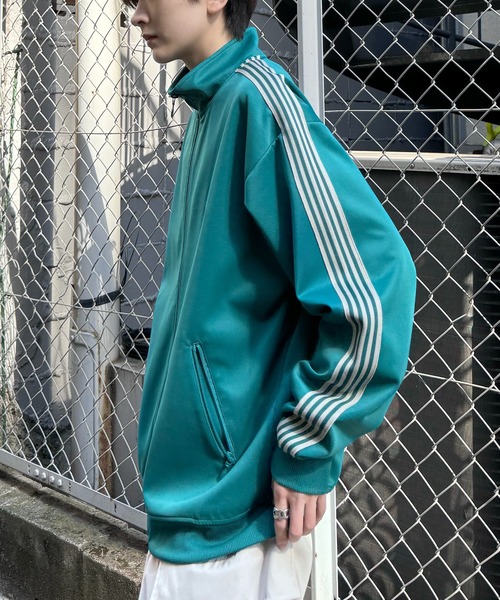 24AW 新色追加【セットアップ対応】'WEB限定' ビッグシルエット ワンポイント刺繍 袖ラインジャージ トラックジャケット【Confirm】（ジャージ）｜Confirm（コンファーム）