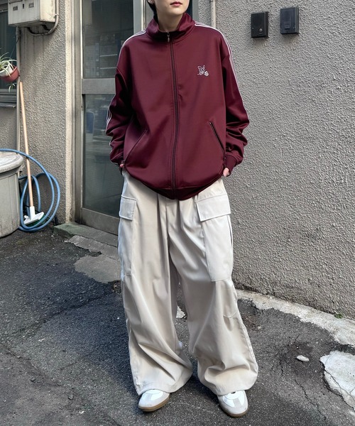 24AW 新色追加【セットアップ対応】'WEB限定' ビッグシルエット ワンポイント刺繍 袖ラインジャージ トラックジャケット【Confirm】（ジャージ）｜Confirm（コンファーム）