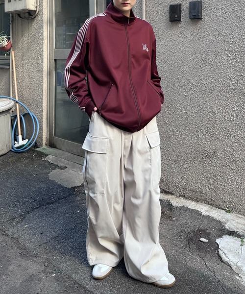 24AW 新色追加【セットアップ対応】'WEB限定' ビッグシルエット ワンポイント刺繍 袖ラインジャージ トラックジャケット【Confirm】（ジャージ）｜Confirm（コンファーム）