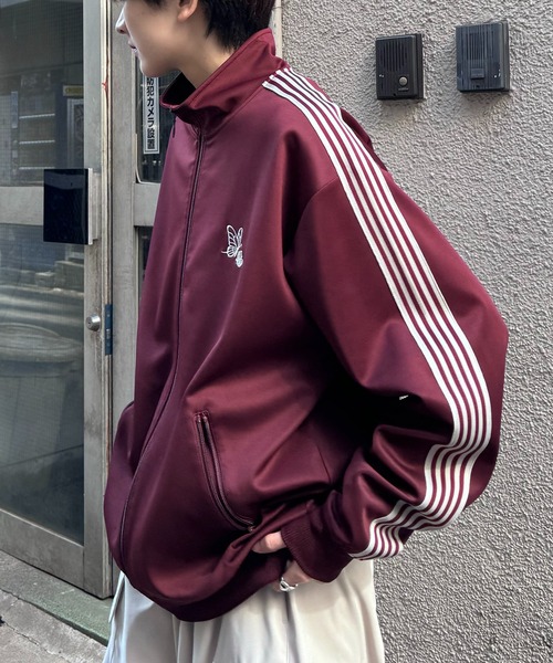 24AW 新色追加【セットアップ対応】'WEB限定' ビッグシルエット ワンポイント刺繍 袖ラインジャージ トラックジャケット【Confirm】（ジャージ）｜Confirm（コンファーム）