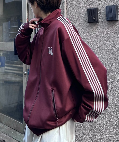 24AW 新色追加【セットアップ対応】'WEB限定' ビッグシルエット ワンポイント刺繍 袖ラインジャージ トラックジャケット【Confirm】（ジャージ）｜Confirm（コンファーム）