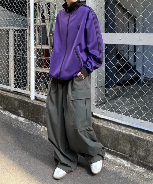 24AW 新色追加【セットアップ対応】'WEB限定' ビッグシルエット ワンポイント刺繍 袖ラインジャージ トラックジャケット【Confirm】（ジャージ）｜Confirm（コンファーム）