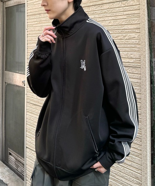 24AW 新色追加【セットアップ対応】'WEB限定' ビッグシルエット ワンポイント刺繍 袖ラインジャージ トラックジャケット【Confirm】（ジャージ）｜Confirm（コンファーム）