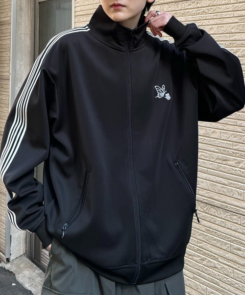 24AW 新色追加【セットアップ対応】'WEB限定' ビッグシルエット ワンポイント刺繍 袖ラインジャージ トラックジャケット【Confirm】（ジャージ）｜Confirm（コンファーム）