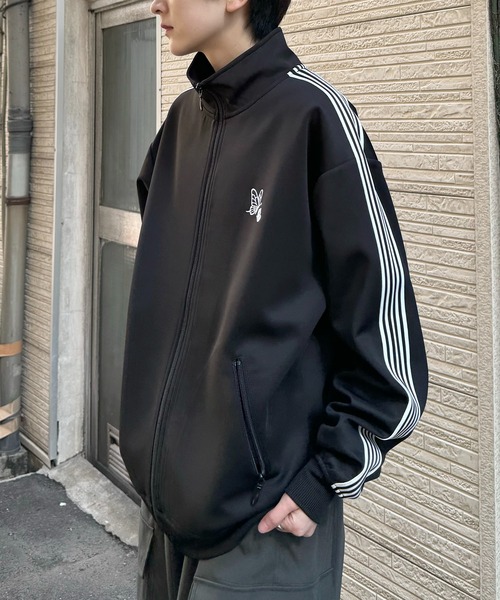 24AW 新色追加【セットアップ対応】'WEB限定' ビッグシルエット ワンポイント刺繍 袖ラインジャージ トラックジャケット【Confirm】（ジャージ）｜Confirm（コンファーム）