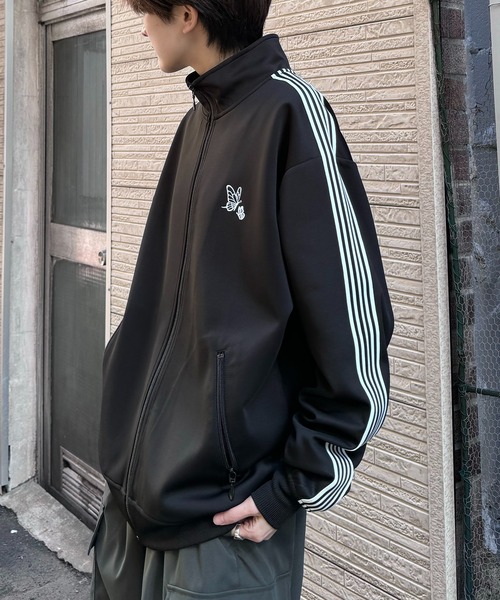 24AW 新色追加【セットアップ対応】'WEB限定' ビッグシルエット ワンポイント刺繍 袖ラインジャージ トラックジャケット【Confirm】（ジャージ）｜Confirm（コンファーム）