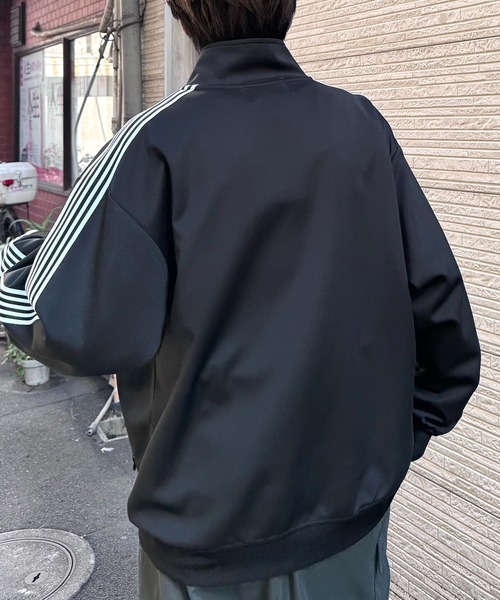 24AW 新色追加【セットアップ対応】'WEB限定' ビッグシルエット ワンポイント刺繍 袖ラインジャージ トラックジャケット【Confirm】（ジャージ）｜Confirm（コンファーム）