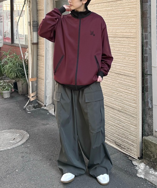 24AW 新色追加【セットアップ対応】'WEB限定' ビッグシルエット ワンポイント刺繍 袖ラインジャージ トラックジャケット【Confirm】（ジャージ）｜Confirm（コンファーム）