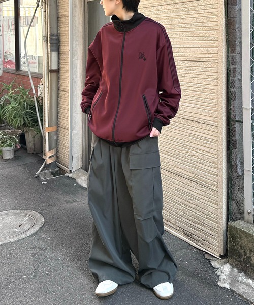 24AW 新色追加【セットアップ対応】'WEB限定' ビッグシルエット ワンポイント刺繍 袖ラインジャージ トラックジャケット【Confirm】（ジャージ）｜Confirm（コンファーム）