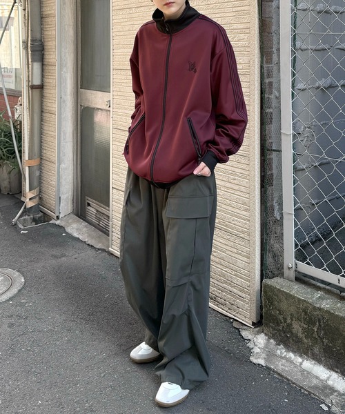 24AW 新色追加【セットアップ対応】'WEB限定' ビッグシルエット ワンポイント刺繍 袖ラインジャージ トラックジャケット【Confirm】（ジャージ）｜Confirm（コンファーム）