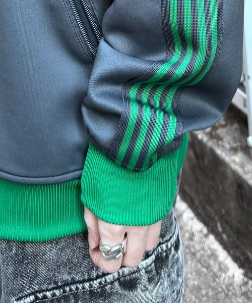 24AW 新色追加【セットアップ対応】'WEB限定' ビッグシルエット ワンポイント刺繍 袖ラインジャージ トラックジャケット【Confirm】（ジャージ）｜Confirm（コンファーム）