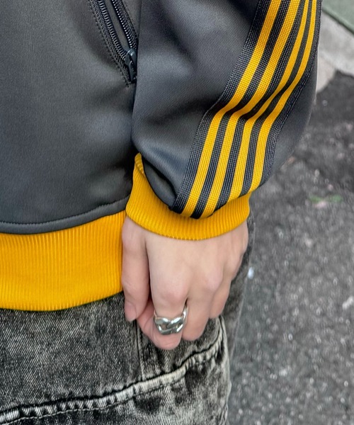 24AW 新色追加【セットアップ対応】'WEB限定' ビッグシルエット ワンポイント刺繍 袖ラインジャージ トラックジャケット【Confirm】（ジャージ）｜Confirm（コンファーム）