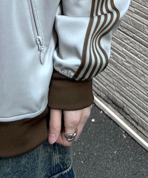 24AW 新色追加【セットアップ対応】'WEB限定' ビッグシルエット ワンポイント刺繍 袖ラインジャージ トラックジャケット【Confirm】（ジャージ）｜Confirm（コンファーム）